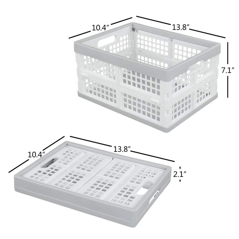 Vababa 3-Pack Plastic Stackable Collapsible Storage Crate, 15 L Stacking Folding Storage Basket - Image 3